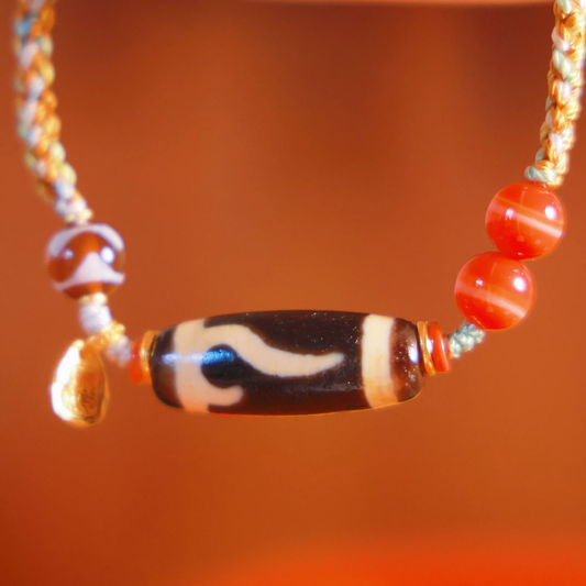 ZenWuxiang Ruyi Money Hook South Red Agate Braided Bracelet