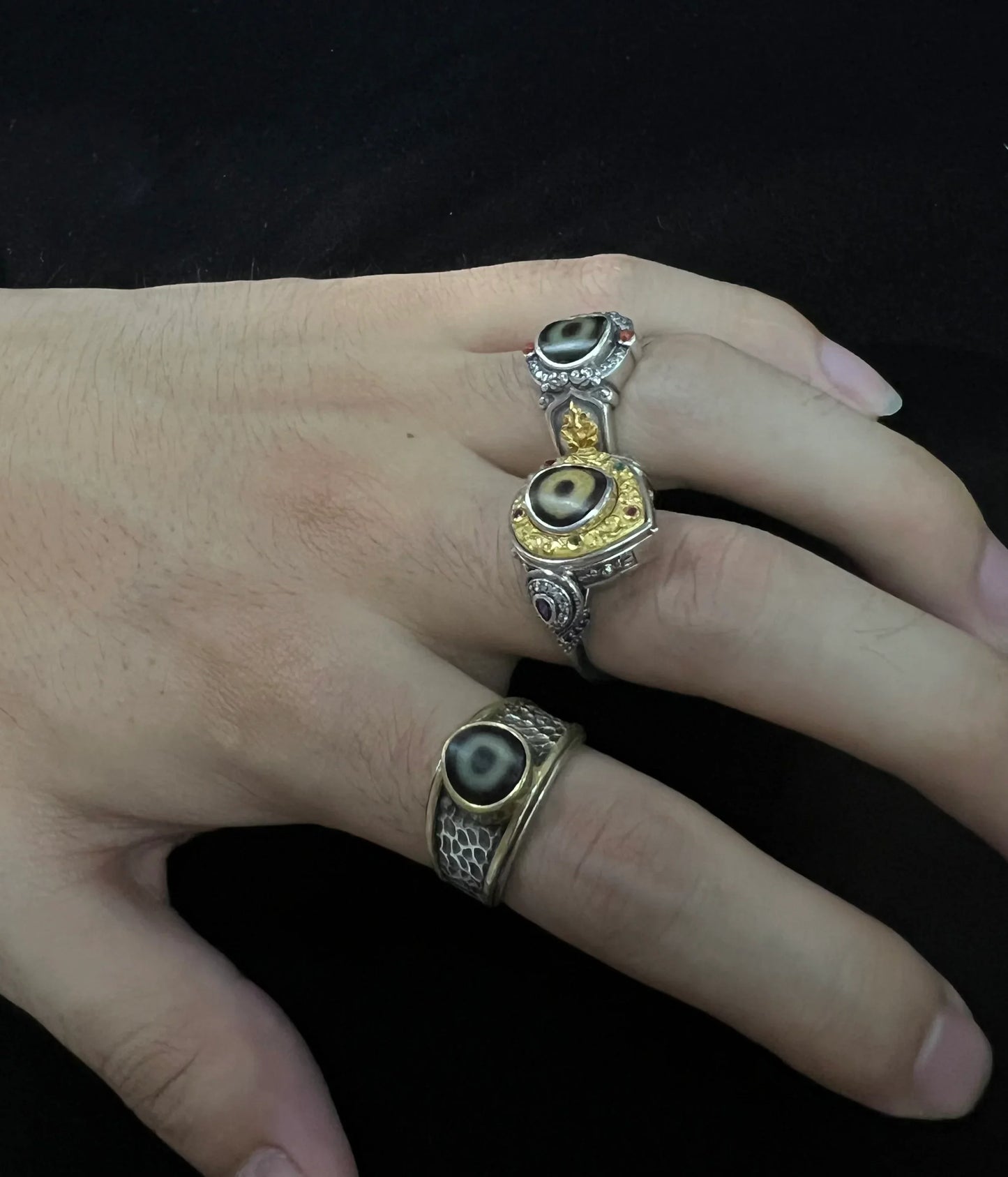 ZenWuxiang Single-Eye Dzi Protection Ring