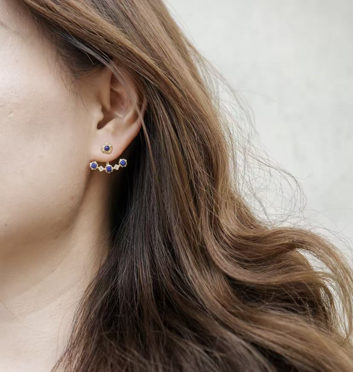 ZenWuxiang “Mandala Series” Curved Smile Stud Earrings