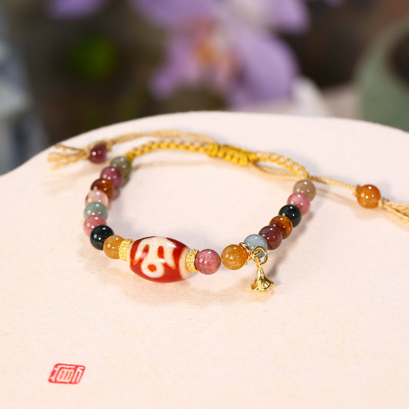 ZenWuxiang Tourmaline & Dzi Beaded Guardian Bracelet