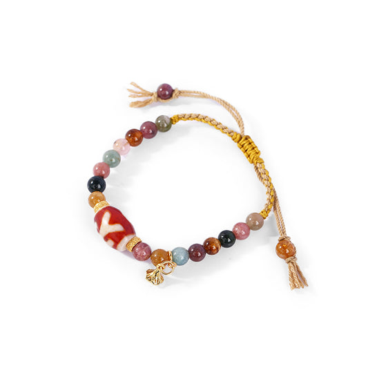 ZenWuxiang Tourmaline & Dzi Beaded Guardian Bracelet