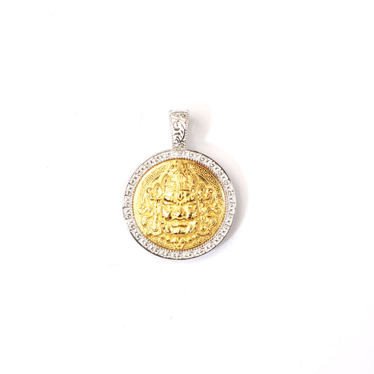 ZenWuxiang Tibetan Jambhala S925 Silver Gold Plated Wealth Pendant