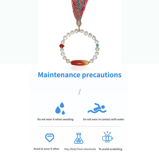 ZenWuxiang “Brilliant Pearl Series” Wrapped Agate Bracelet