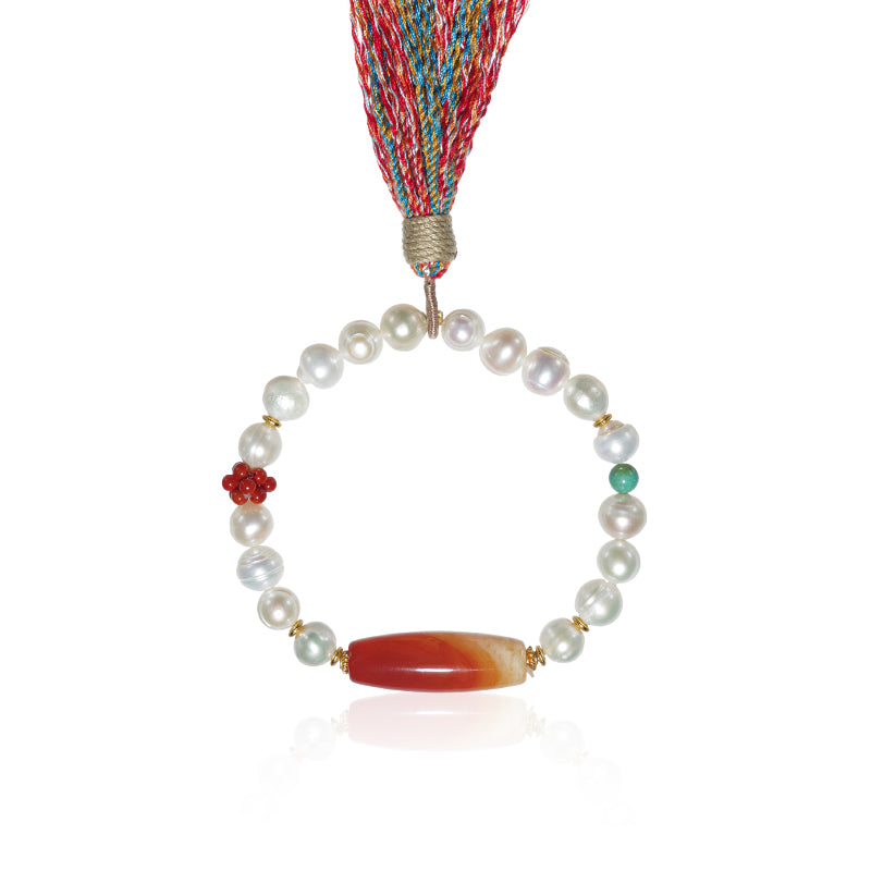 ZenWuxiang “Brilliant Pearl Series” Wrapped Agate Bracelet