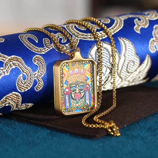 Tashi Lhamo Mini Thangka Art — Hand-Painted Tibetan Buddhist Wall Hanging (2x3cm)