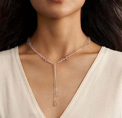 ZenWuxiang “Himalayan Crystal Series” White Crystal Double Pendant Necklace