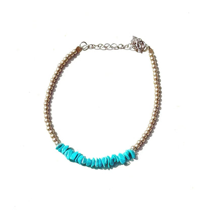 ZenWuxiang Natural Turquoise Silver Tibetan Bracelet