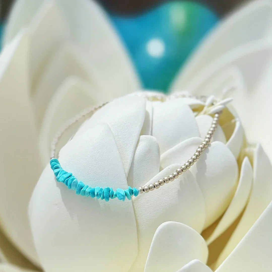 ZenWuxiang Natural Turquoise Silver Tibetan Bracelet