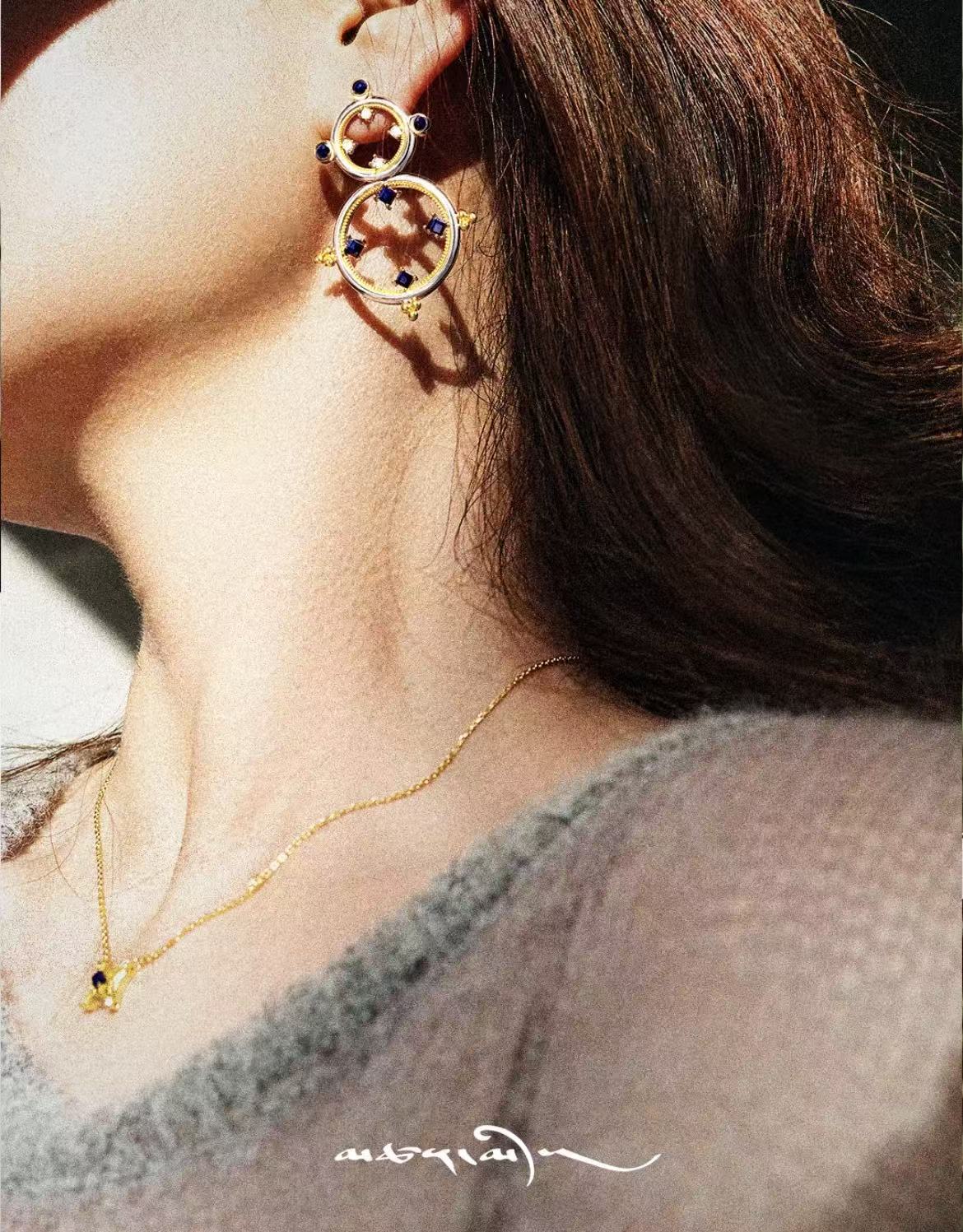 ZenWuxiang “Mandala Series” Double Hoop Earrings