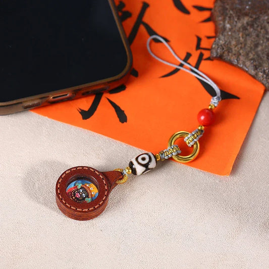 Tashi Lhamo Tsa-Tsa Phone Charm — Sacred Tibetan Buddhist Mini Amulet for Protection & Blessings