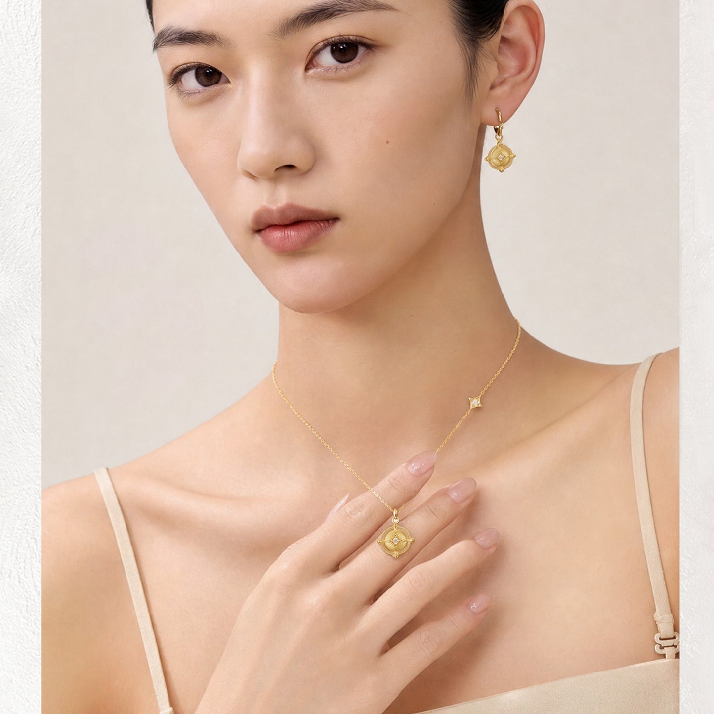 Wealth Coin Series | 18K Gold Plated Brushed Medallion Necklace