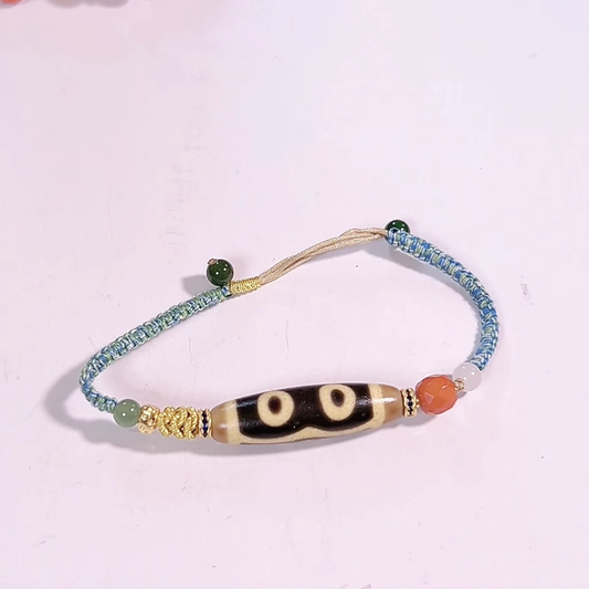 ZenWuxiang Two-Eye Dzi Blessing Hand Bracelet