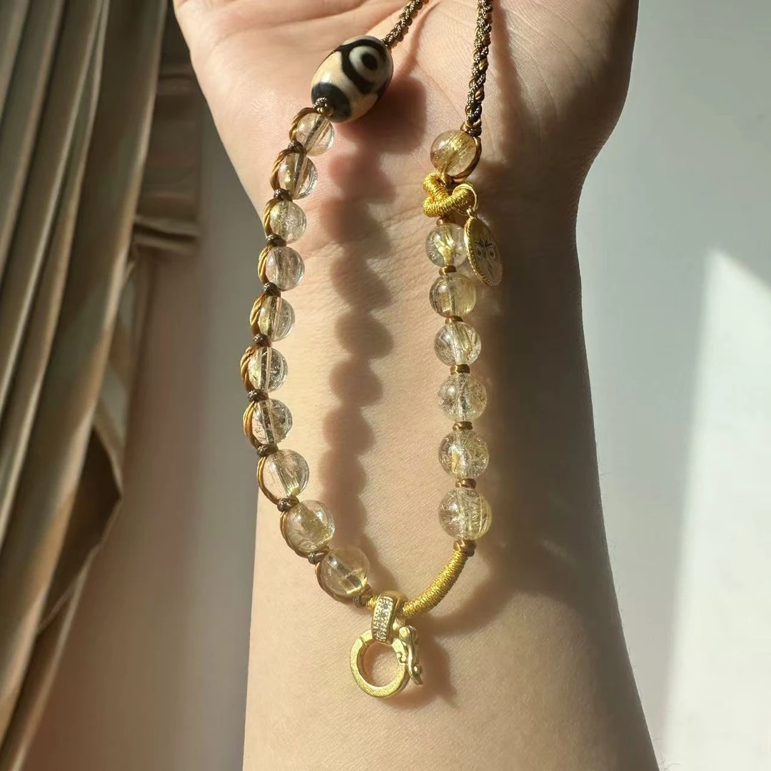 ZenWuxiang Citrine Universal Chain Beaded Blessing Bracelet