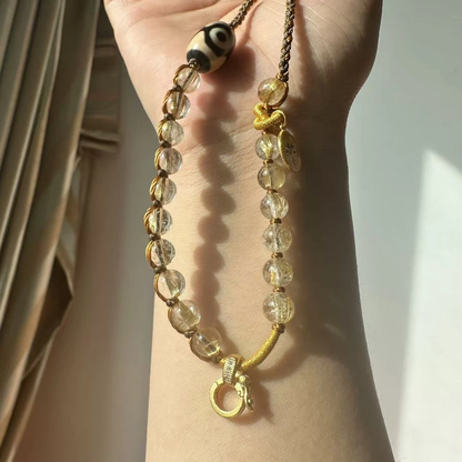 ZenWuxiang Citrine Universal Chain Beaded Blessing Bracelet
