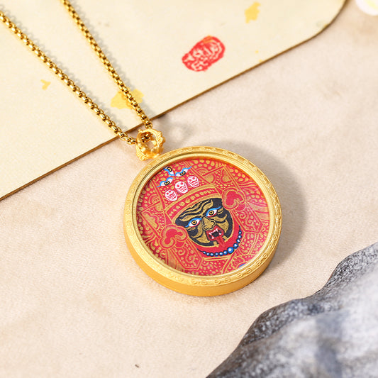 ZenWuxiang Zhaxi Lhamu Mandala Thangka Necklace