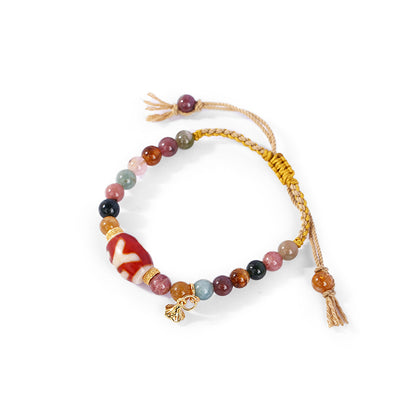 ZenWuxiang Tourmaline & Dzi Beaded Guardian Bracelet