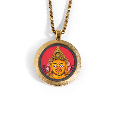ZenWuxiang Yellow Jambhala Thangka Wealth Pendant