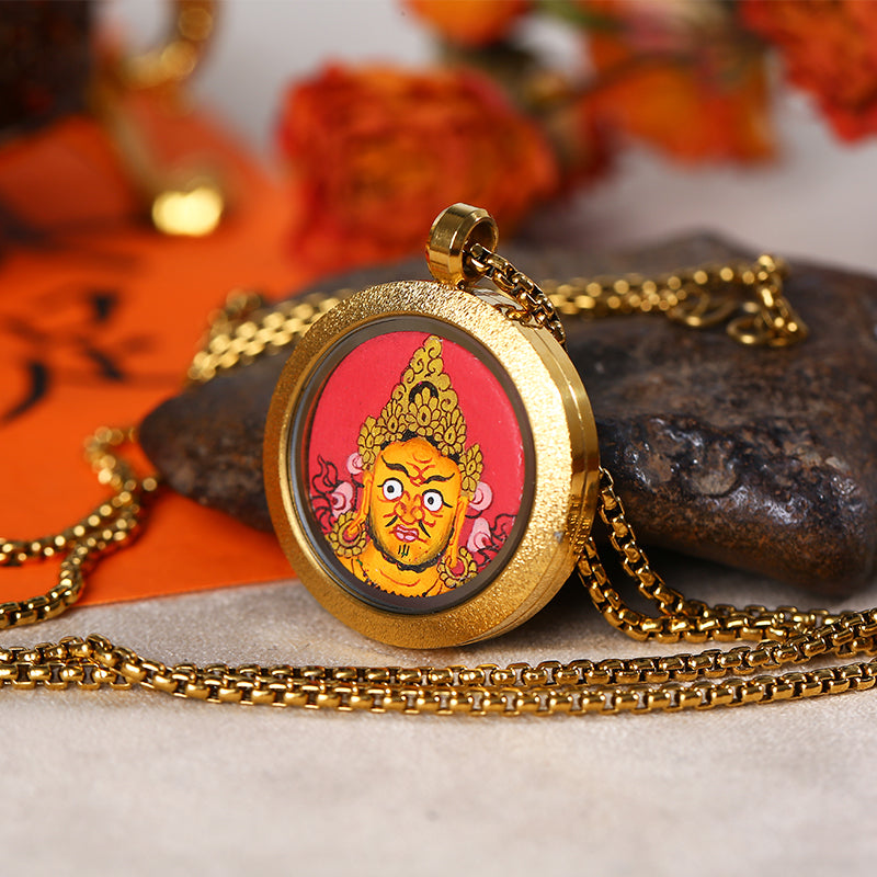 ZenWuxiang Yellow Jambhala Thangka Wealth Pendant