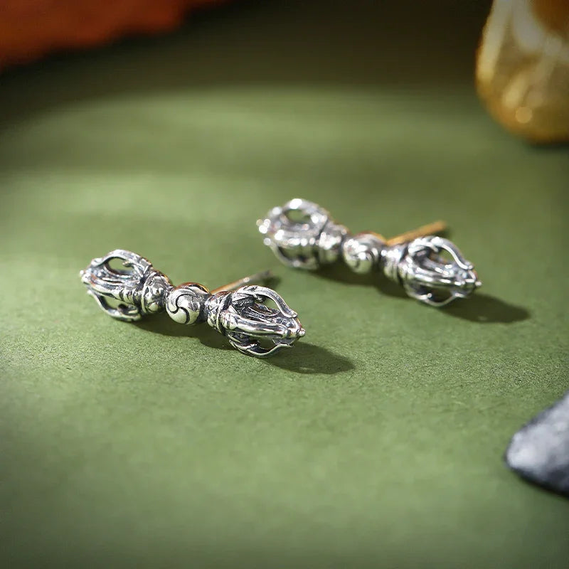 ZenWuxiang Vajra Silver Tibetan Stud Earrings