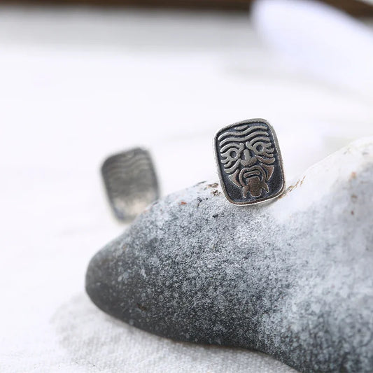 Tashi Lhamo 925 Silver Tibetan Stud Earrings — Handcrafted Blessing Earrings for Protection & Grace