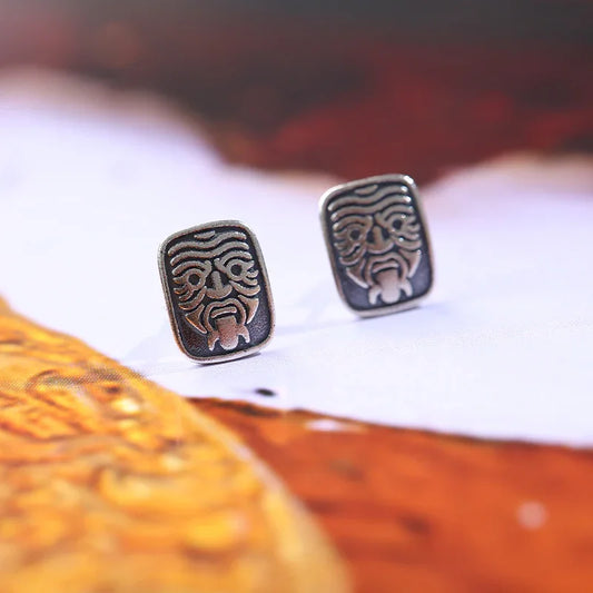 ZenWuxiang Zhaxi Lhamo 925 Silver Tibetan Stud Earrings