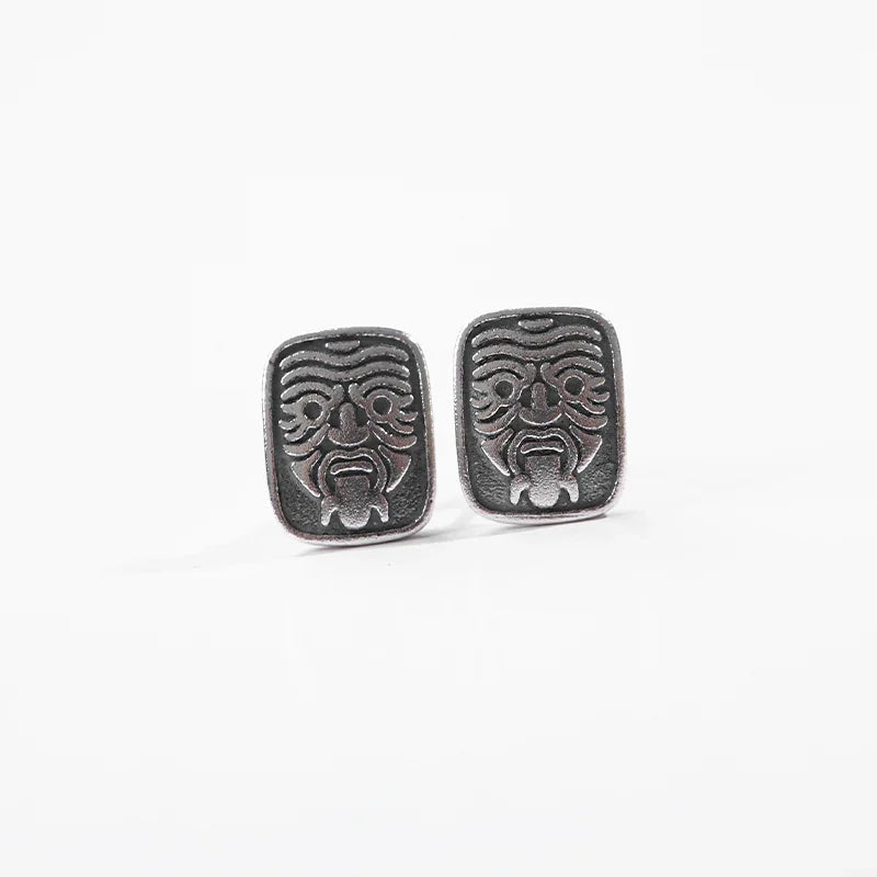 ZenWuxiang Zhaxi Lhamo 925 Silver Tibetan Stud Earrings