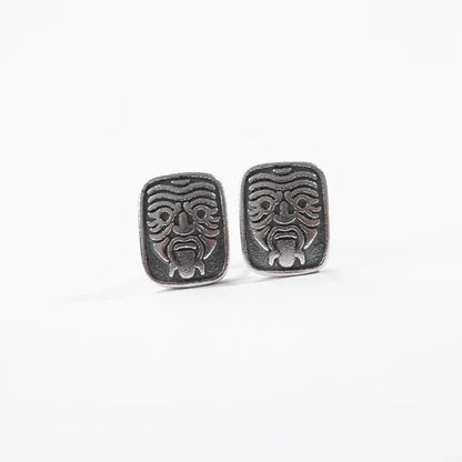 ZenWuxiang Zhaxi Lhamo 925 Silver Tibetan Stud Earrings