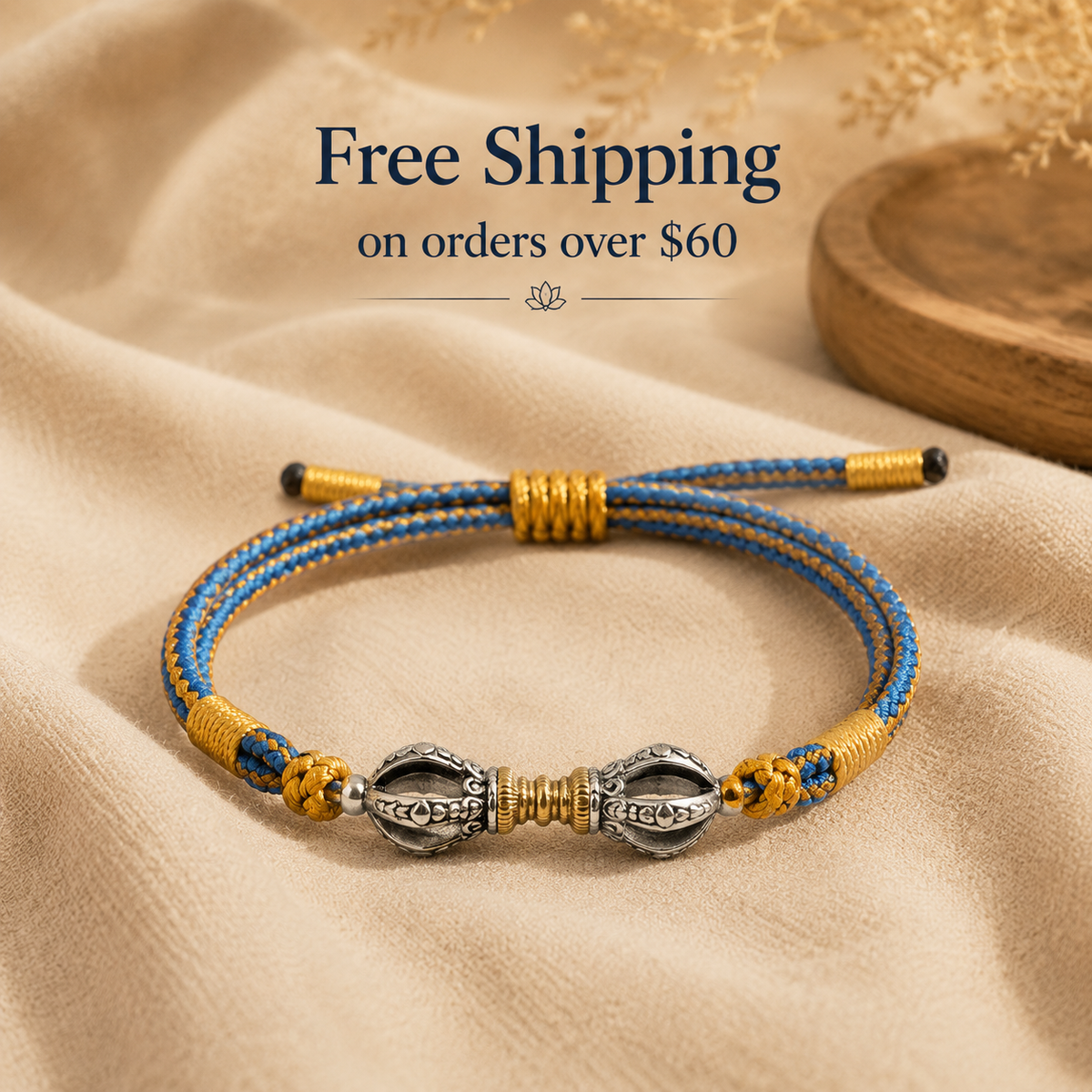 ZenWuxiang 925 Silver Vajra Dorje Spiritual Protection Bracelet - Tibetan Hand-Braided Mantra Cord for Strength & Abundance Manifestation