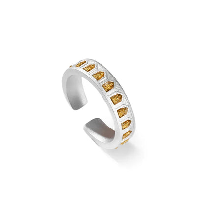 ZenWuxiang Thousand Buddha Gold Plated 925 Silver Adjustable Ring