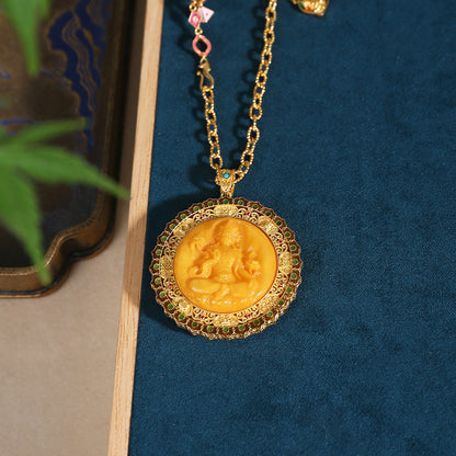 ZenWuxiang Beeswax Tara S925 Silver Pendant (Approx.26mm)