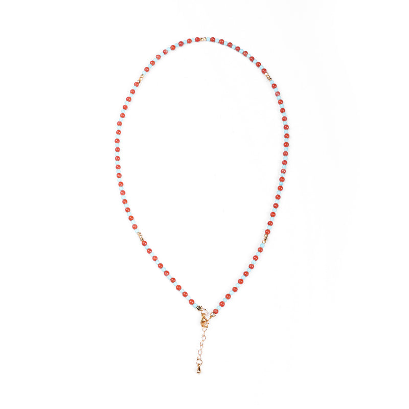 ZenWuxiang “Red Serpent Series” Baoshan Ice Red & Green Turquoise Necklace