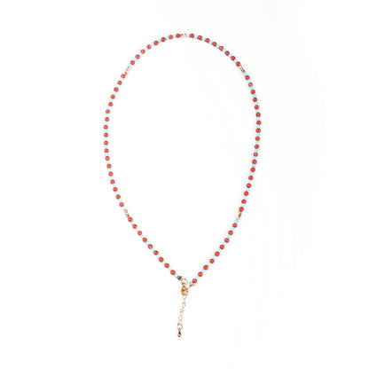 ZenWuxiang “Red Serpent Series” Baoshan Ice Red & Green Turquoise Necklace