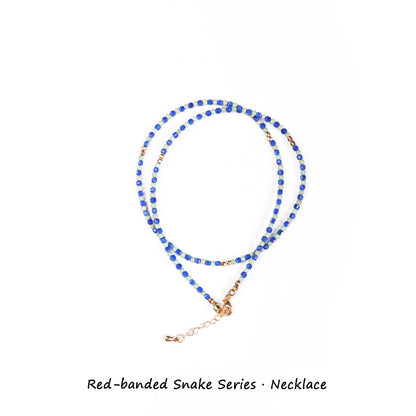 ZenWuxiang “Red Serpent Series” Lapis & Turquoise Clavicle Necklace