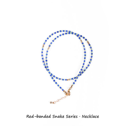 ZenWuxiang “Red Serpent Series” Lapis & Turquoise Clavicle Necklace