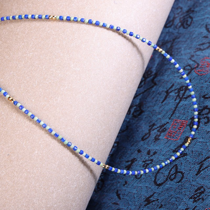 ZenWuxiang “Red Serpent Series” Lapis & Turquoise Clavicle Necklace