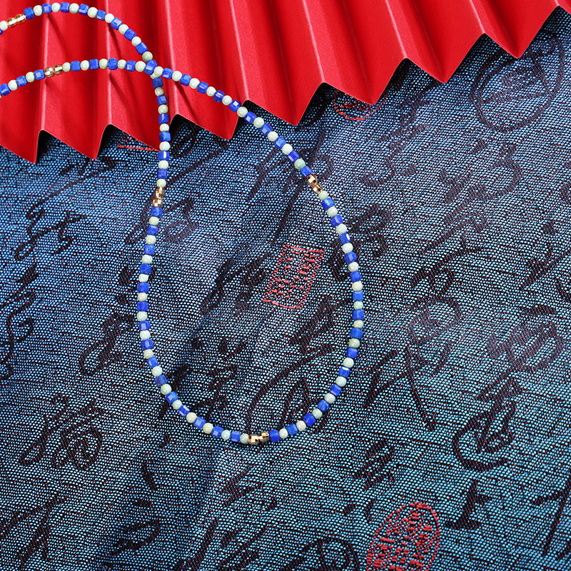 ZenWuxiang “Red Serpent Series” Lapis & Turquoise Clavicle Necklace