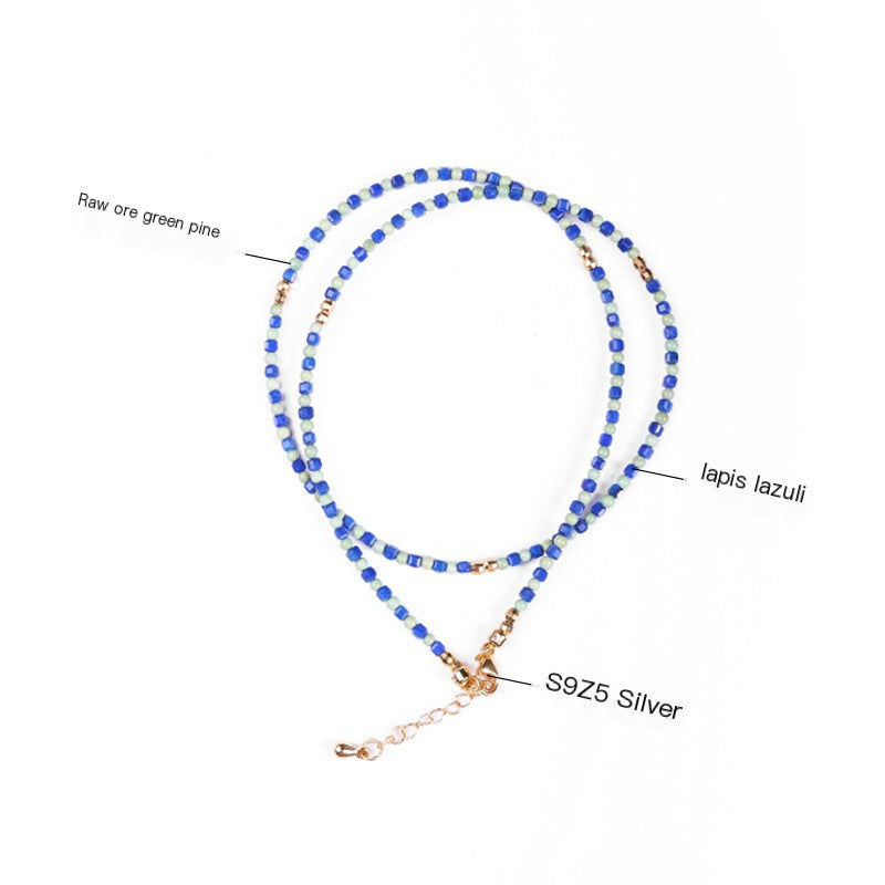 ZenWuxiang “Red Serpent Series” Lapis & Turquoise Clavicle Necklace