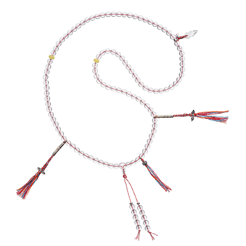 ZenWuxiang “Himalayan Crystal Series” Braided Cord 108 Beads Necklace