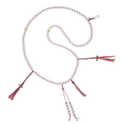 ZenWuxiang “Himalayan Crystal Series” Braided Cord 108 Beads Necklace