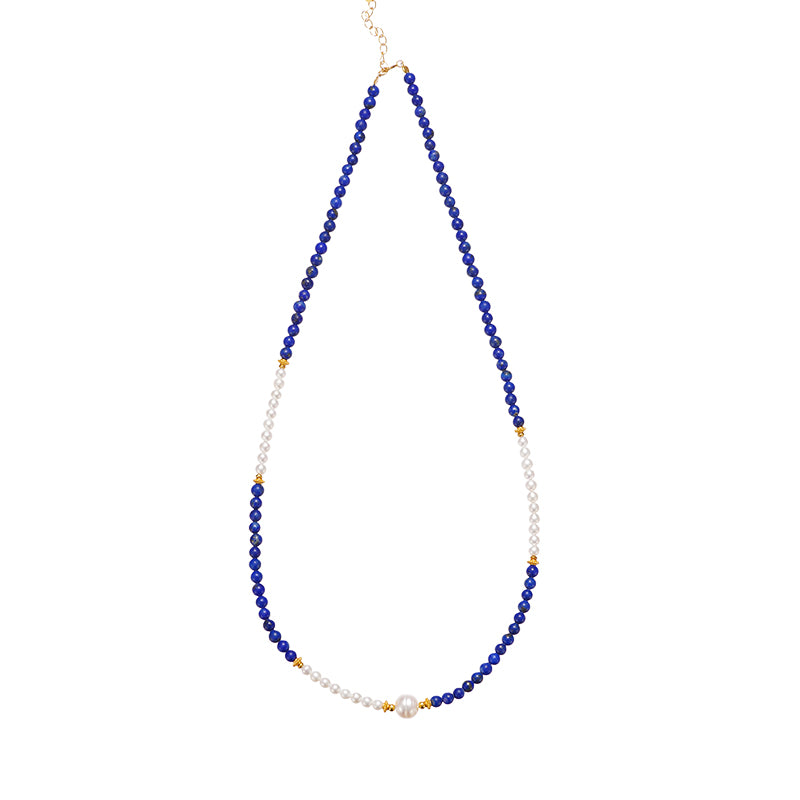 ZenWuxiang “Sky Top Series” Lapis & Pearl Collar Necklace