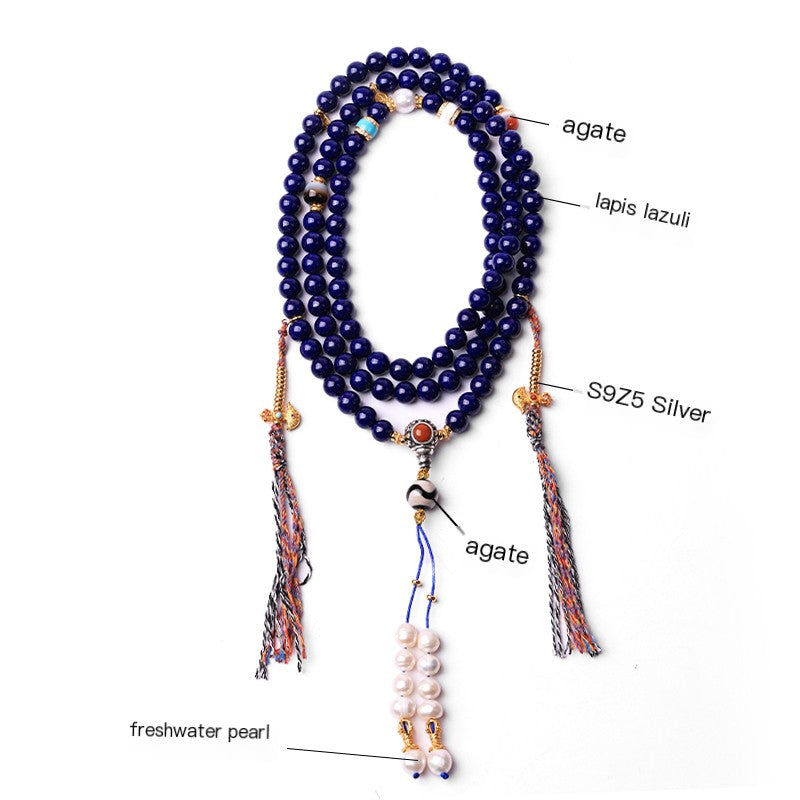 ZenWuxiang “Sky Top Series” Lapis 108 Mala Necklace