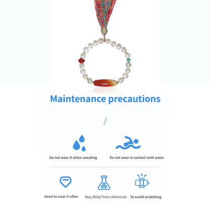 ZenWuxiang “Brilliant Pearl Series” Wrapped Agate Bracelet
