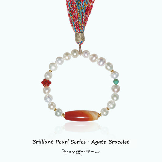 ZenWuxiang “Brilliant Pearl Series” Wrapped Agate Bracelet