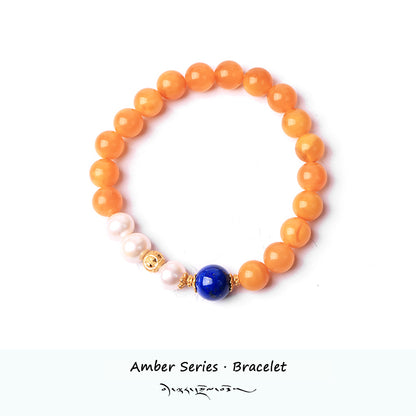 ZenWuxiang “Amber Series” Original Tibetan Wax Beaded Bracelet