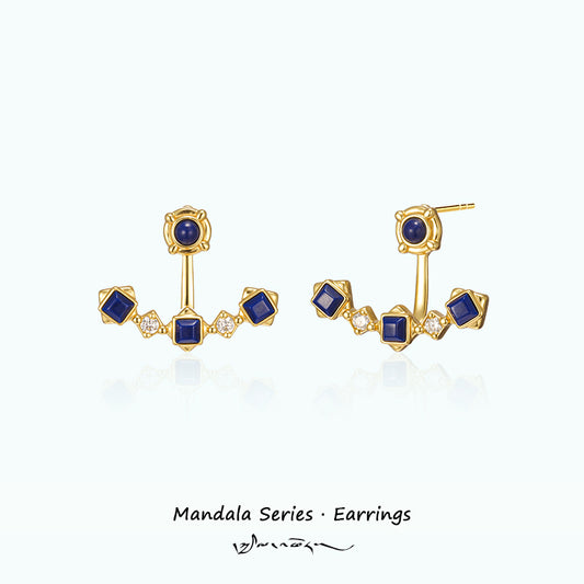 ZenWuxiang “Mandala Series” Curved Smile Stud Earrings