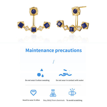 ZenWuxiang “Mandala Series” Curved Smile Stud Earrings
