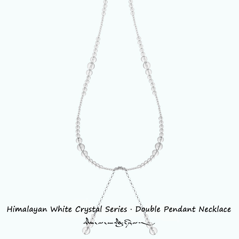 ZenWuxiang “Himalayan Crystal Series” White Crystal Double Pendant Necklace