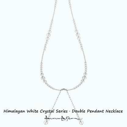 ZenWuxiang “Himalayan Crystal Series” White Crystal Double Pendant Necklace