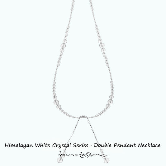 ZenWuxiang “Himalayan Crystal Series” White Crystal Double Pendant Necklace