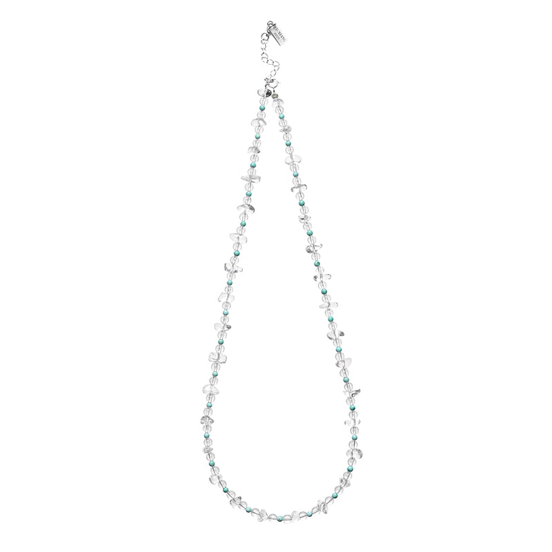 ZenWuxiang “Himalayan Crystal Series” Raw White Crystal Turquoise Clavicle Necklace